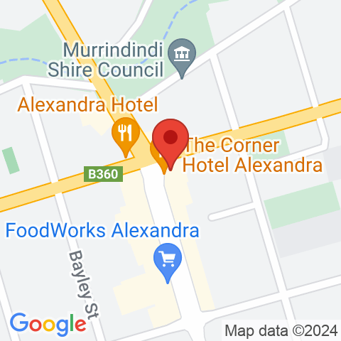 Map of The Corner Hotel Alexandra